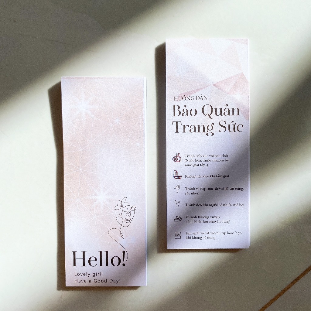100 Phiếu hướng dẫn bảo quản trang sức