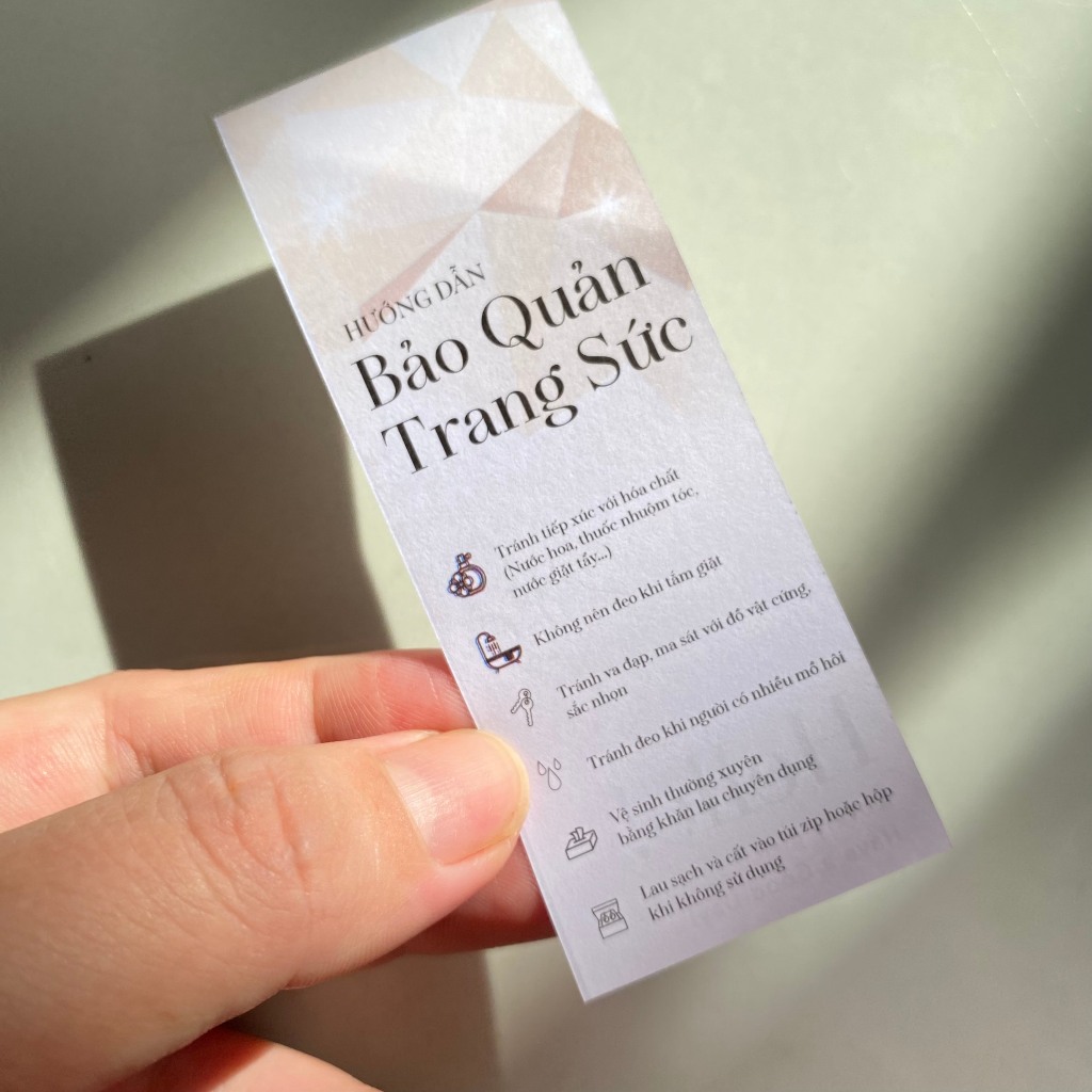 100 Phiếu hướng dẫn bảo quản trang sức