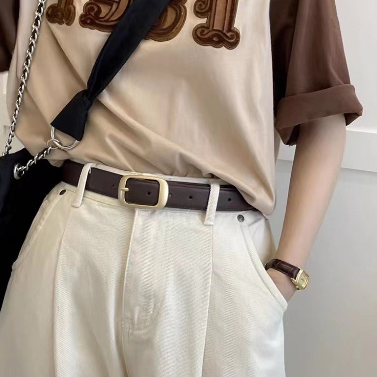 Thắt lưng da nam nữ đai váy nữ dây nịt chữ nhật da xịn dày dặn TRUKS  bản 2.8cm phối blazer,đầm Horizon