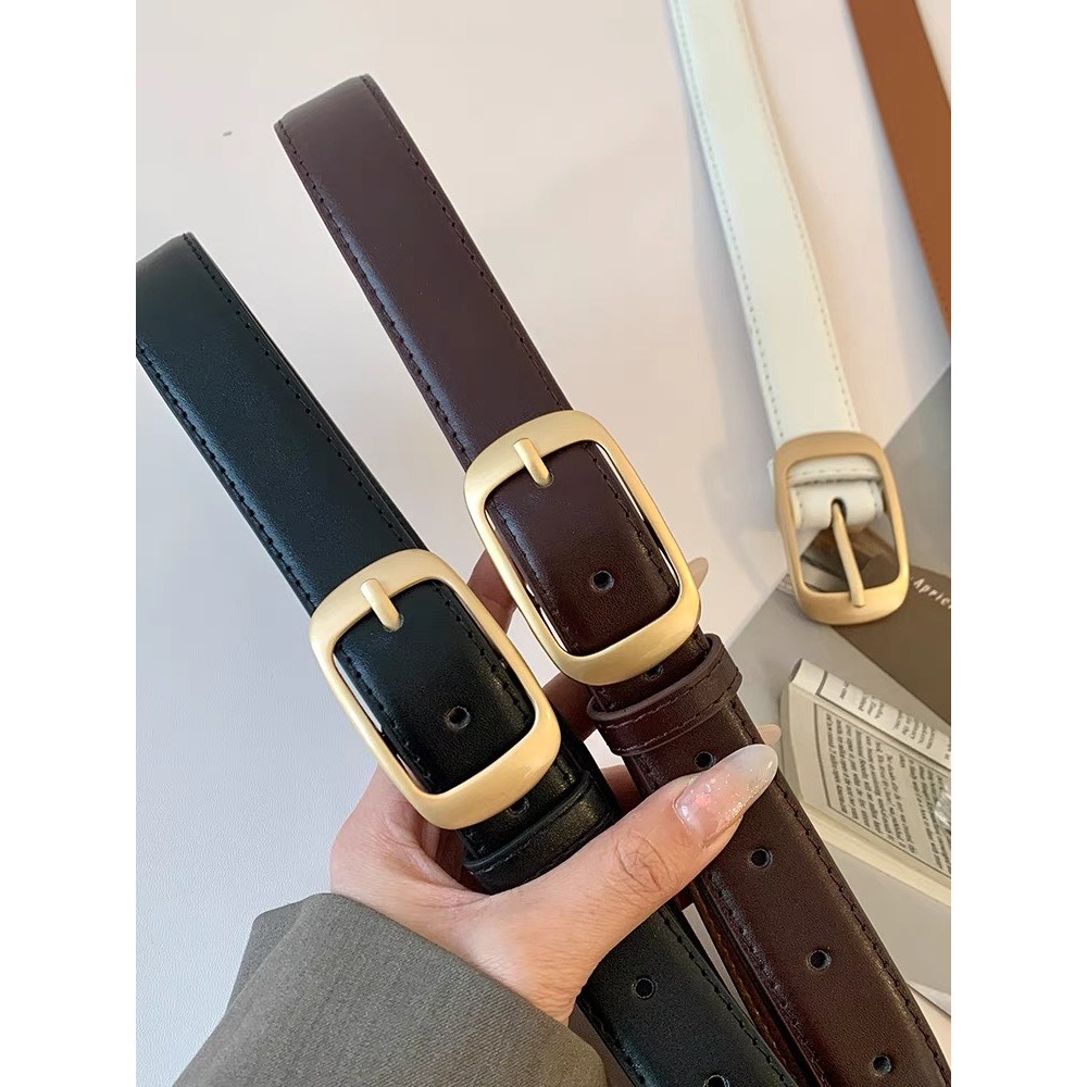 Thắt lưng da nam nữ đai váy nữ dây nịt chữ nhật da xịn dày dặn TRUKS  bản 2.8cm phối blazer,đầm Horizon