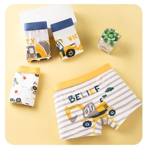 Quần sịp bé trai, quần lót bé trai cotton Maruka họa tiết sọc kẻ xe công trình size 12-45kg