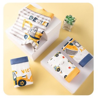 [BT19 Hàng cotton cao cấp] Quần sịp bé trai, quần lót bé trai cotton Maruka họa tiết sọc kẻ xe công trình size 12-45kg