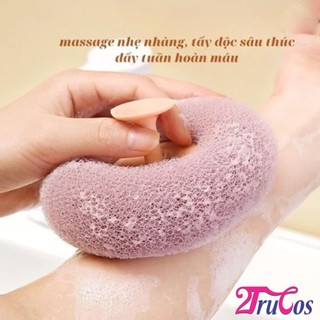 Bông tắm tròn DrSoftly Massage Shower Ball 12 x 5cm (có tay cầm, làm sạch mụn lưng thư giãn) 2Trucos