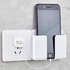 Kệ dán tường để điện thoại  Việt Nhật, Khay đựng điều khiển gắn tường có móc treo 5689