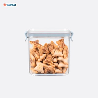 Hộp đựng đồ khô, ngũ cốc, trái cây dung tích Hokori Việt Nhật, Hộp bảo quản đồ ăn trong suốt nắp kín