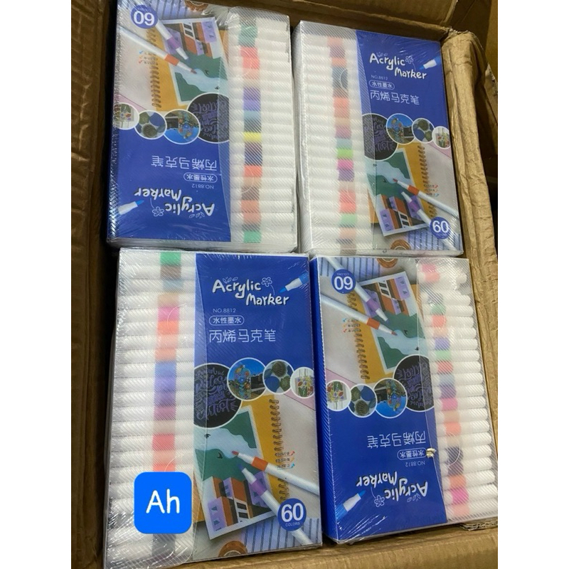Bộ 60 màu acrylic marker chống nước lên màu chuẩn vẽ trên vải, giấy, giày… (   hot)