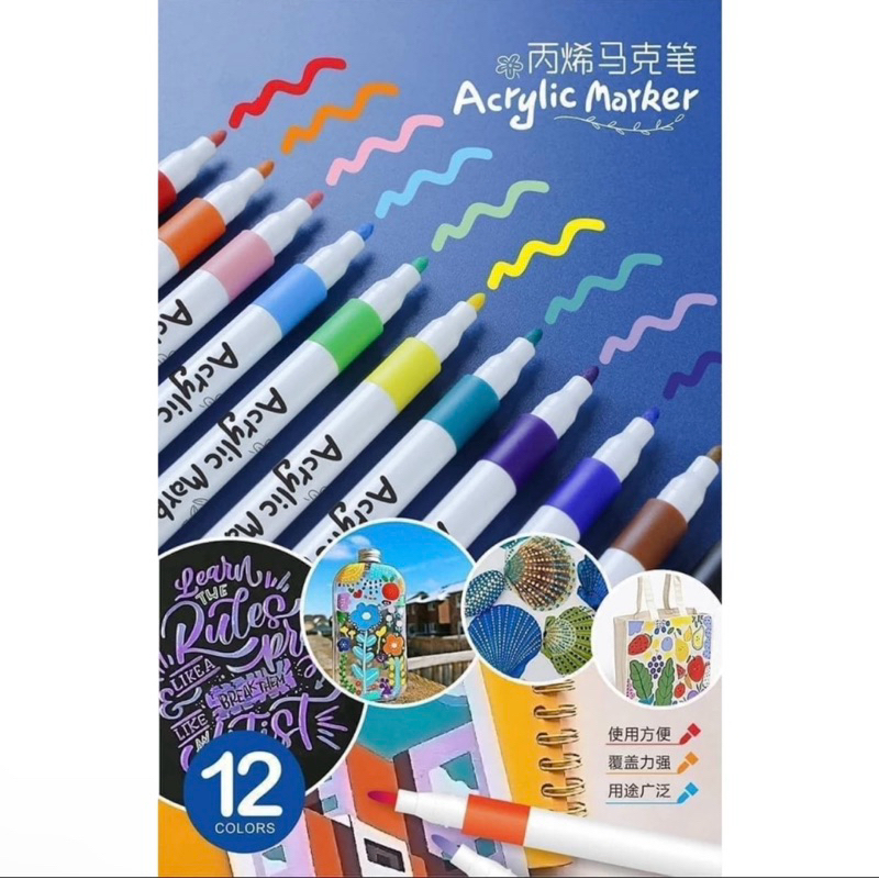 Bộ 60 màu acrylic marker chống nước lên màu chuẩn vẽ trên vải, giấy, giày… (   hot)