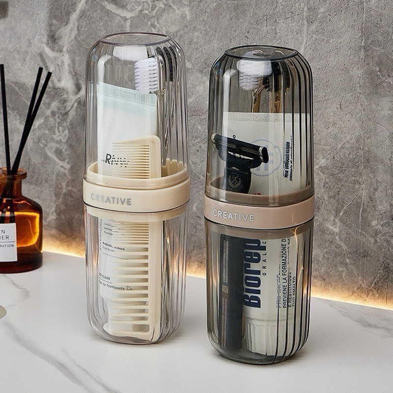 Hộp đựng bàn chải đánh răng creative có thể làm cốc súc miệng tiện lợi (   hot)