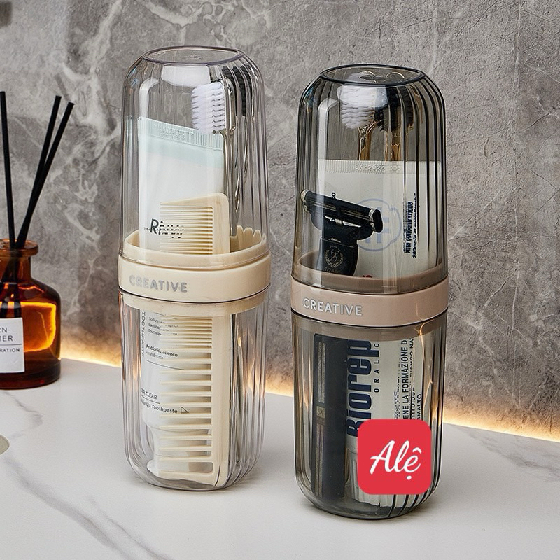 Hộp đựng bàn chải đánh răng creative có thể làm cốc súc miệng tiện lợi (   hot)
