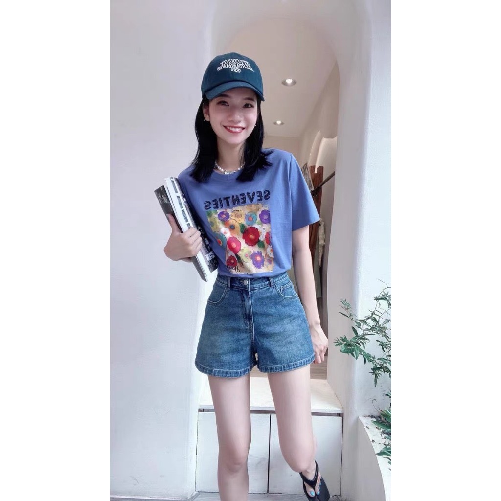 Áo Thun Nữ ngắn tay JULY, Áo phông Nữ Chất Cotton in hình trẻ trung mùa hè mặc mát