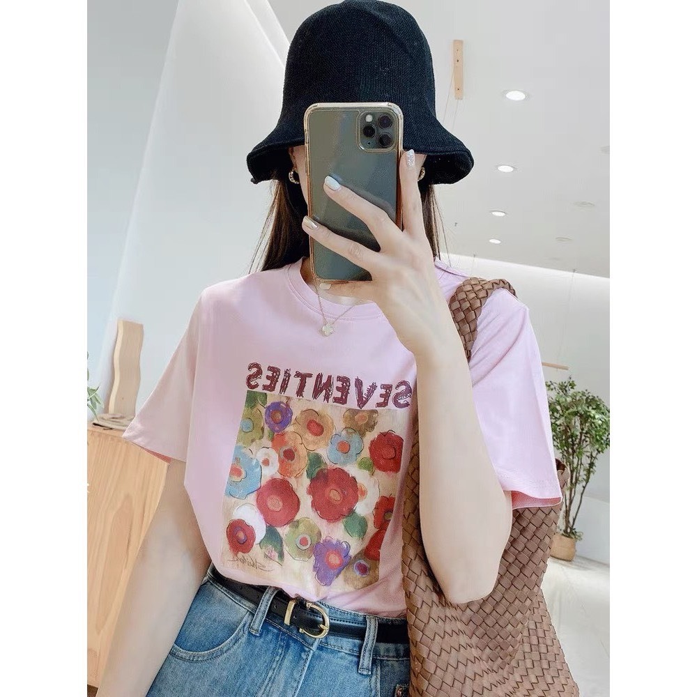 Áo Thun Nữ ngắn tay JULY, Áo phông Nữ Chất Cotton in hình trẻ trung mùa hè mặc mát