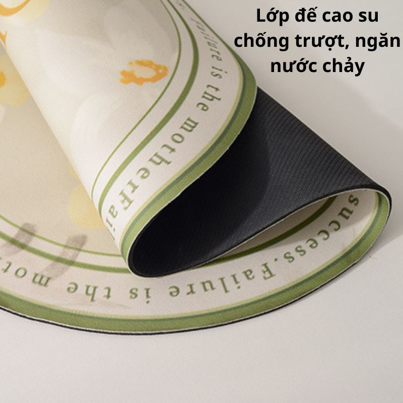 Thảm Thấm Hút Nước Nhanh Khô, Chất Liệu Da Nappa Đế Cao Su Chống Trượt, Thảm Lót Ly Thấm Nước Cho Nhà Bếp
