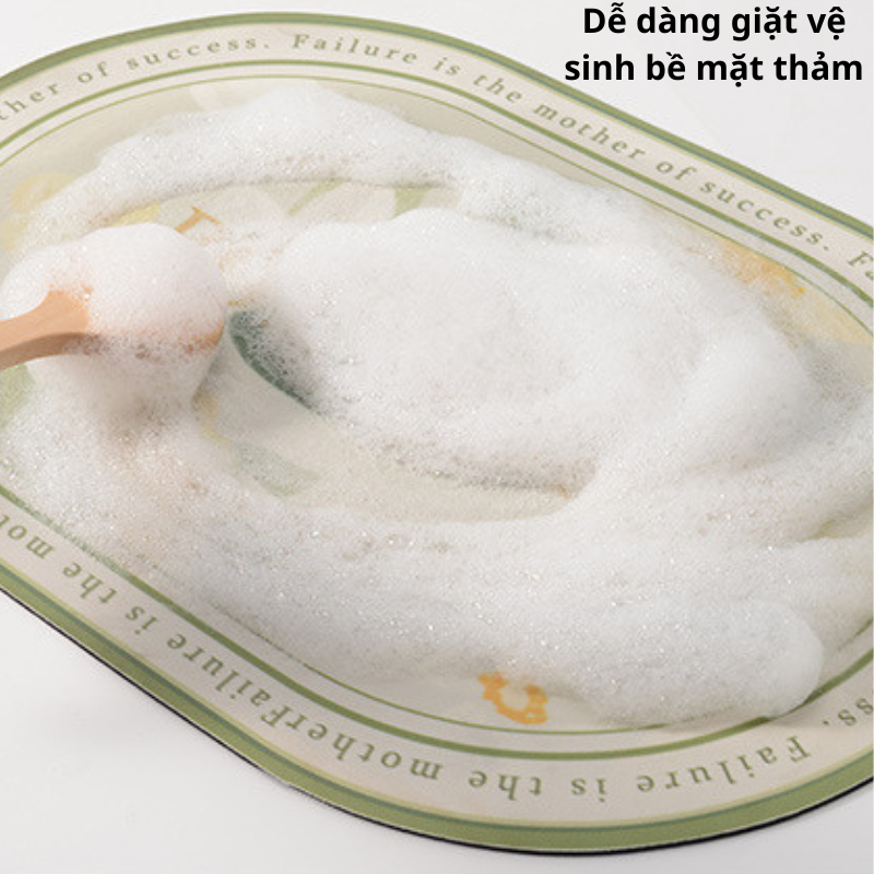 Thảm Thấm Hút Nước Nhanh Khô, Chất Liệu Da Nappa Đế Cao Su Chống Trượt, Thảm Lót Ly Thấm Nước Cho Nhà Bếp