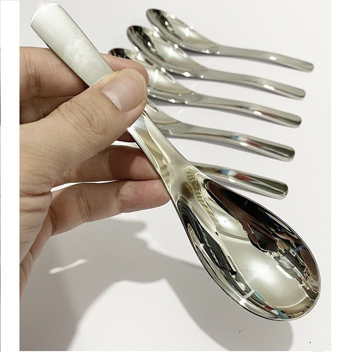 Muỗng thìa ăn cơm, canh, súp tròn SUS304 có size dễ chọn lựa - Thìa canh tròn bằng thép không gỉ cao cấp
