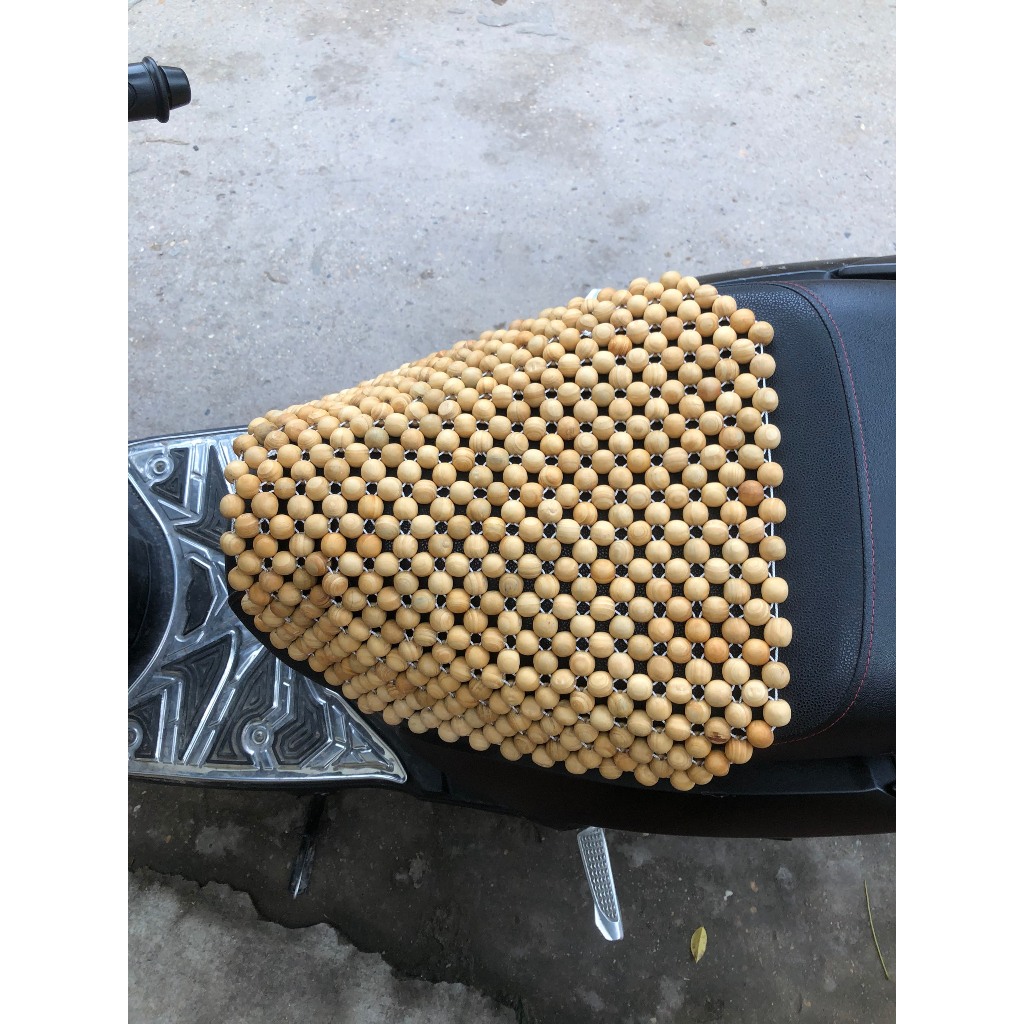 Lót yên Xe số hạt gỗ Nhãn Cao Cấp Chống ê mông Giảm mỏi thoáng khí đan Dây Dù giá tại Xưởng