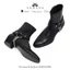 Giày da bò Zip Boots nam LEMANS ZB01.1, cao 5.5cm khâu đế, phối đai xích tạo 3 mẫu boot, BH 12T