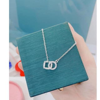 dây chuyền tròn vuông ,  bạc ta , dây liền mặt hót hít - jena sliver