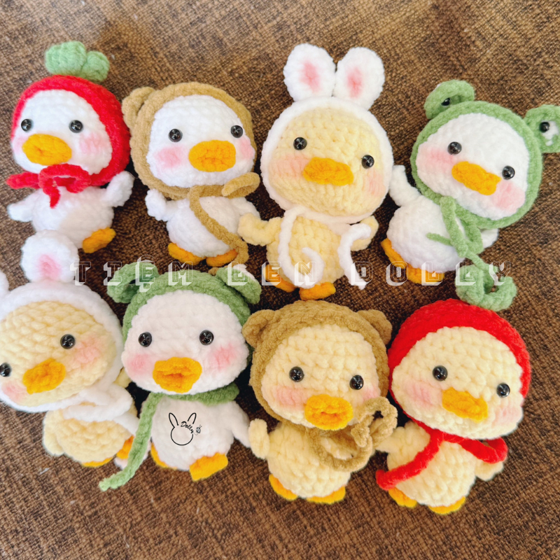 Vịt cosplay 5cm - 6cm, 13cm - Tiệm Len Dolly (thú len, gấu bông len ...