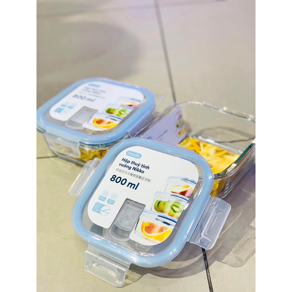Hộp thủy tinh vuông đựng thực phẩm Nikko an toàn, tiện lợi - CHÍNH HÃNG INOCHI
