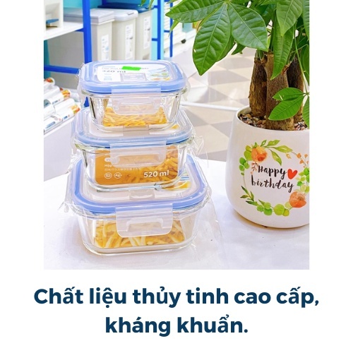Hộp thủy tinh vuông đựng thực phẩm Nikko an toàn, tiện lợi - CHÍNH HÃNG INOCHI