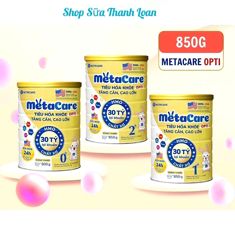 [HSD T1-2026] Sữa Bột Nutricare Metacare OPTI ĐỦ SỐ 0+,1+,2+ 850g ...