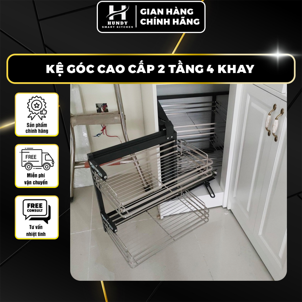 Kệ Góc Tường Tổng Kho Phụ Kiện Hundy - Kệ Góc Liên Hoàn Inox Cao Cấp 2 ...