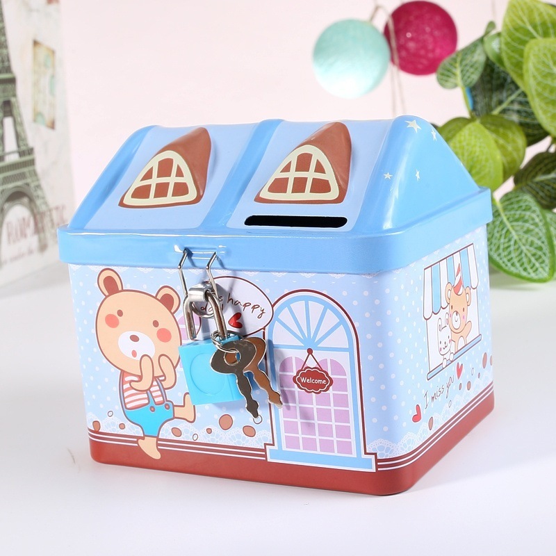 Két sắt min hình ngôi nhà dễ thương , két đựng tiền tiết kiệm cho bé dễ thương cho trẻ
