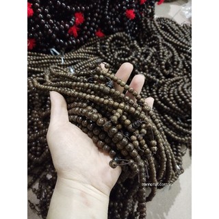 tràng hạt 108 cỡ hạt 6mm gỗ vân mun đuôi công,vòng mân tự nhiên,vòng phong thủy đeo tay hay đeo cổ đều được