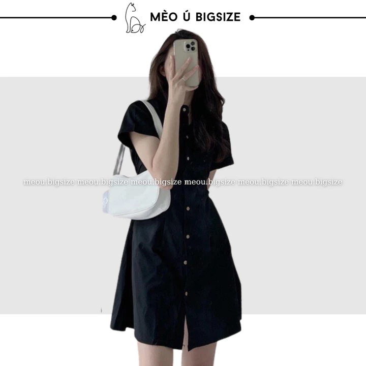 Đầm váy nữ bigsize cổ sơ mi cài cúc chiết eo lưng chun nhiều màu xinh hết nấc váy nữ bigsize 5915 – 6