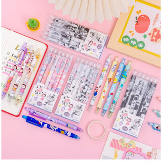 [Mực Xanh] Set 6 Bút Bi Mực Gel, Bút Bi Capybara, Bút Bi Labubu, Bút Bi Loopy, Bút Bi Chiikawa