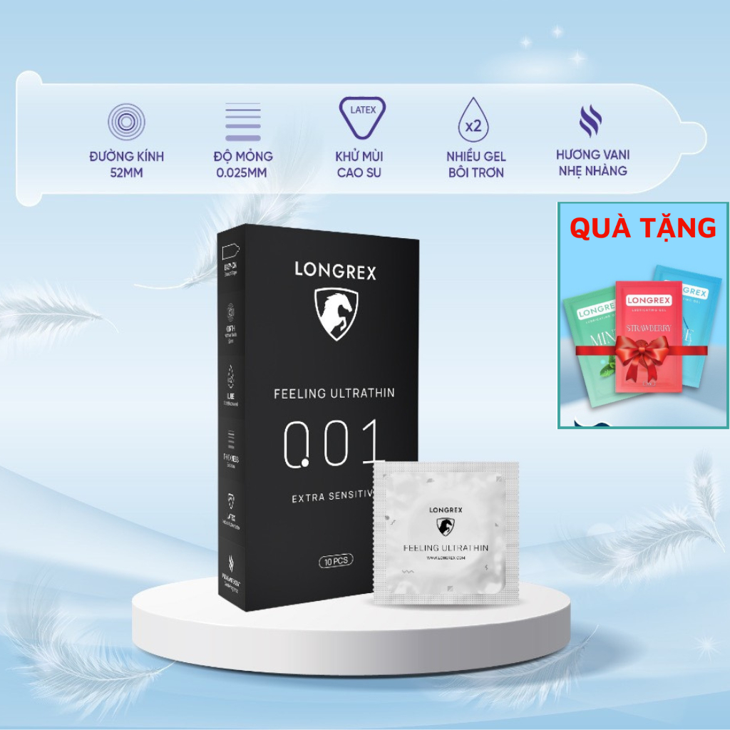 Bao cao su Longrex Extra Sensitive siêu mỏng, kéo dài thời gian, nhiều ...