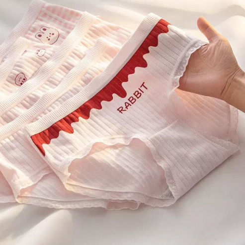 [ Xả Hàng ] Quần lót nữ cotton tone hồng viền ren nhẹ nhàng, Quần chip nữ cạp vừa đáy may 2 lớp kháng khuẩn LY11