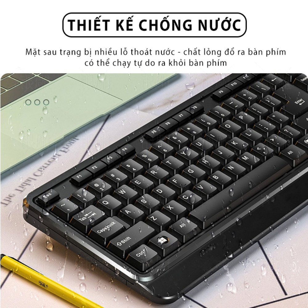 Combo bàn phím chuột máy tính văn phòng DEIOG DY 817S chống nước làm việc và chơi game chính hãng