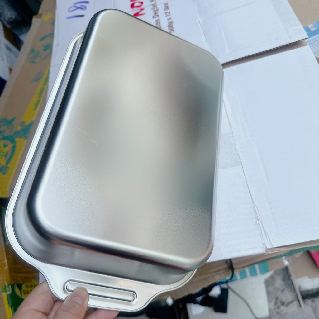 Khay inox 304 đựng thức ăn, đựng topping, nấu lẩu,..- Khay inox đa năng hàng loại 1 có tay cầm , sử dụng được bếp từ