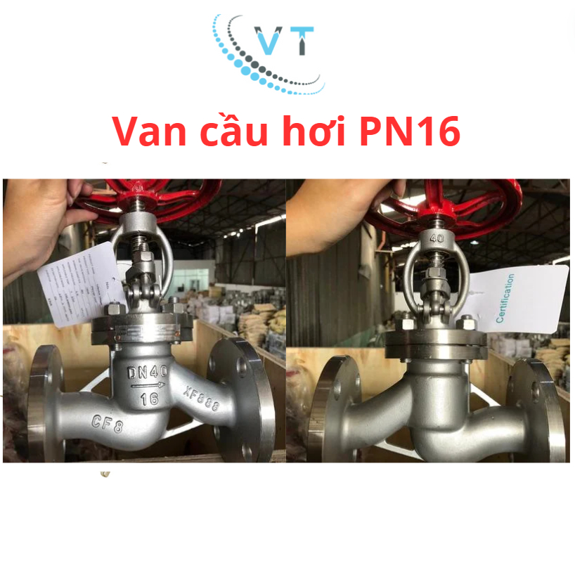 Van cầu hơi PN16 inox 304, đủ size DN15 - DN20 - DN25 - DN32 - DN40.