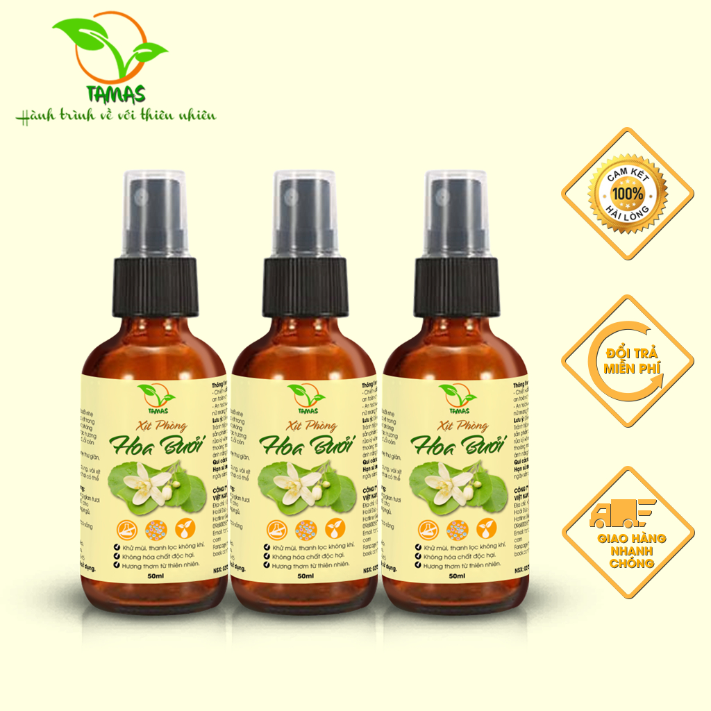 Ảnh Xịt Thơm Phòng Hoa Bưởi TAMAS - Khử Mùi, Làm Thơm Phòng, Thư Giãn, Giảm Stress, Thành Phần 100% Từ Thiên Nhiên 1