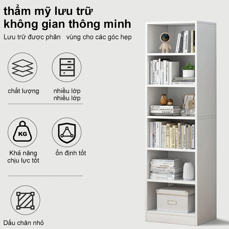 Kệ để đồ 5 tầng màu trắng Cho phòng ngủ nhỏ Phòng khách Góc học tập Tiết kiệm diện tích 𝙎𝙐𝙉𝙉𝙔 𝘽𝙄𝙀𝙍𝙀