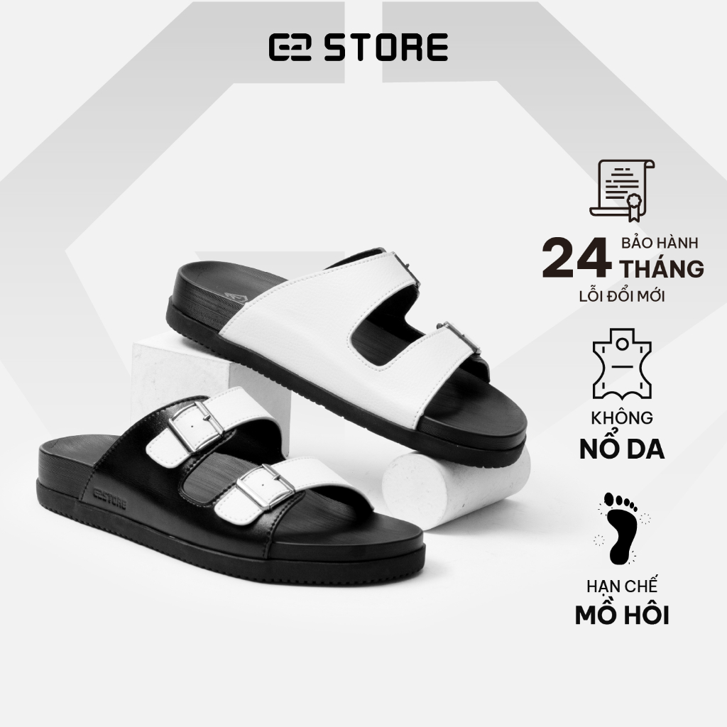 Ảnh Sandal nam G2 Cupid kiểu dép 2 quai ngang, Dép lê nam bằng da cao cấp đế cao 3,5cm làm dép đi biển 1