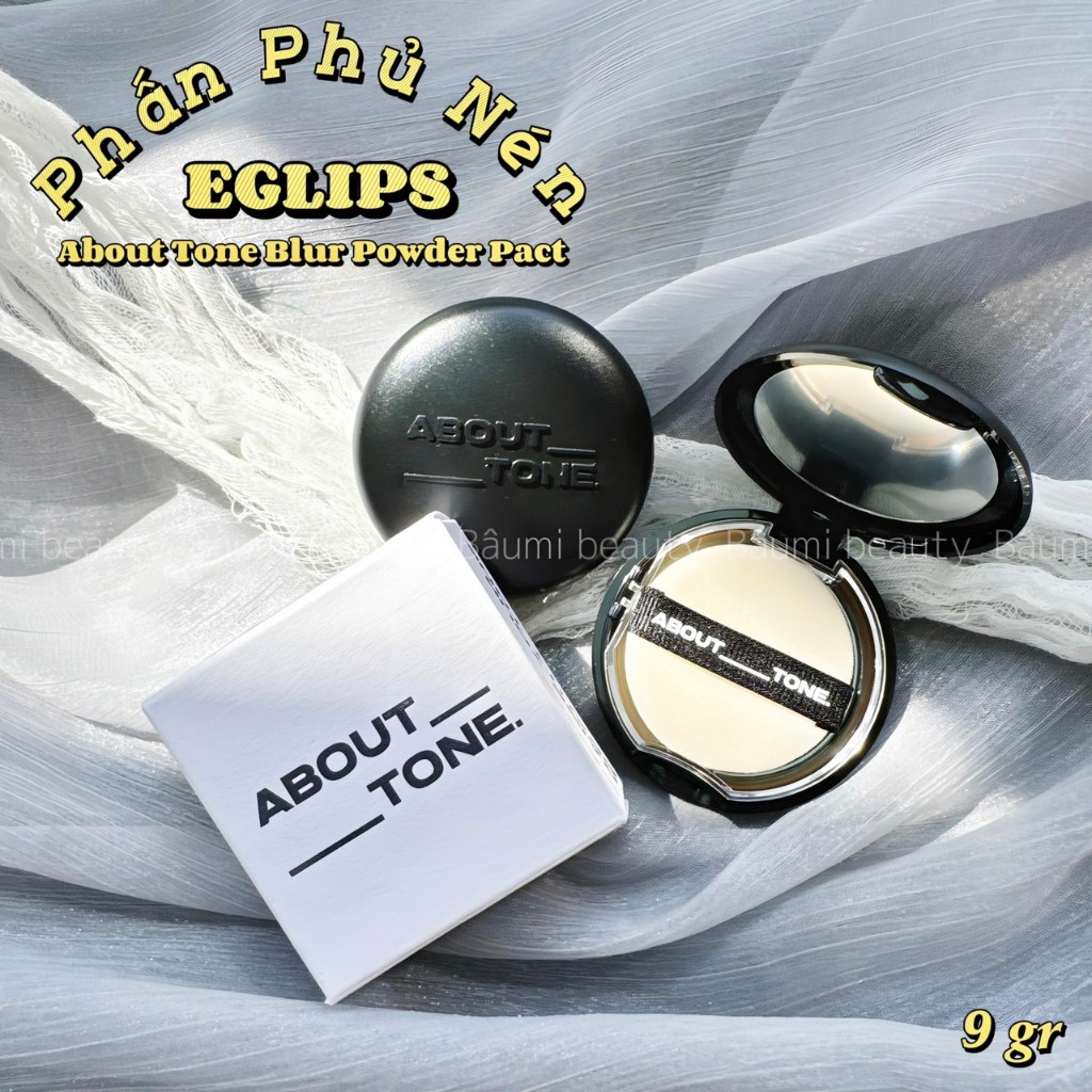 Phấn Phủ Nén Siêu Mịn Kiềm Dầu Che Phủ Tốt Eglips About Tone Blur Powder Pact 9g Hàn Quốc