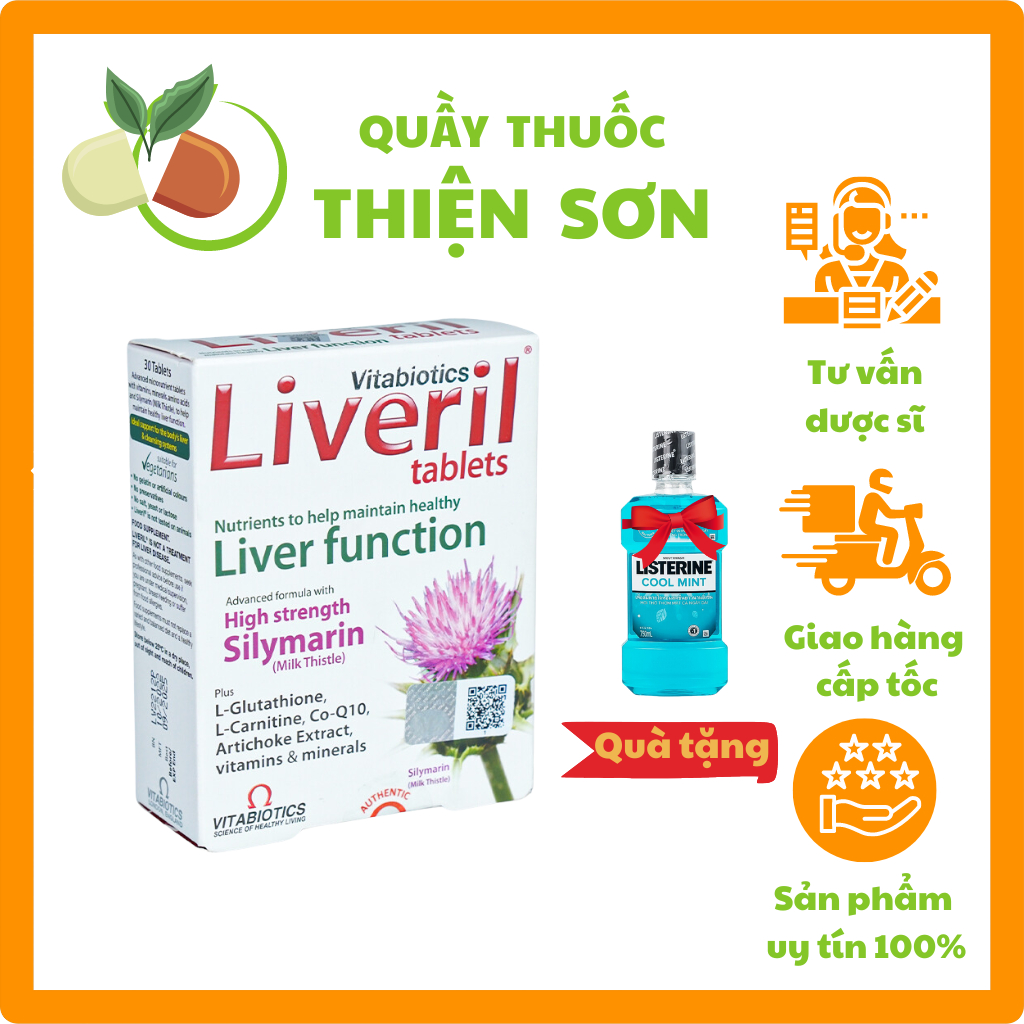 Vitabiotics Liveril hỗ trợ tăng cường chức năng gan, tăng cường sức đề ...