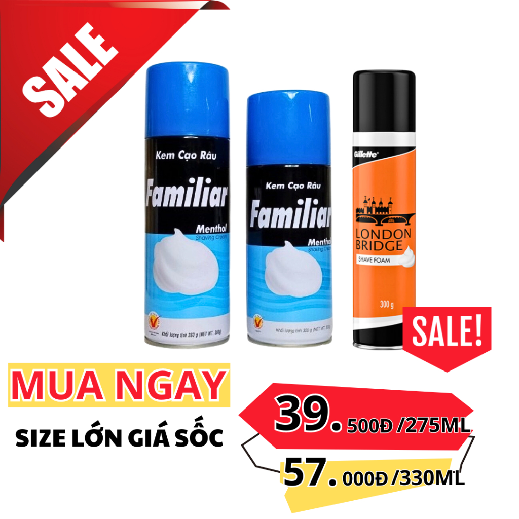 Kem cạo râu với Bạc hà mát lạnh Familiar - 275g (dạng bọt cạo râu ...