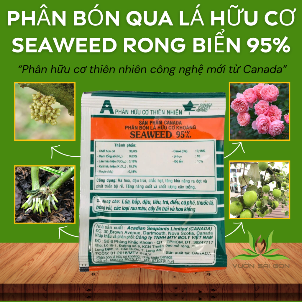 Phân bón qua lá hữu cơ seaweed rong biển 95% 1
