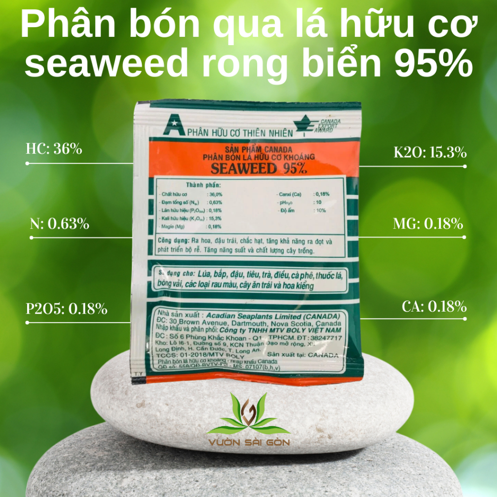 Phân bón qua lá hữu cơ seaweed rong biển 95% 2
