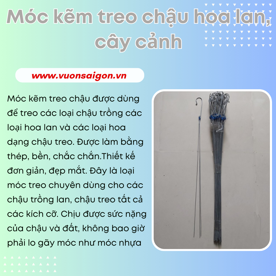 Móc kẽm treo chậu hoa lan, cây cảnh 3
