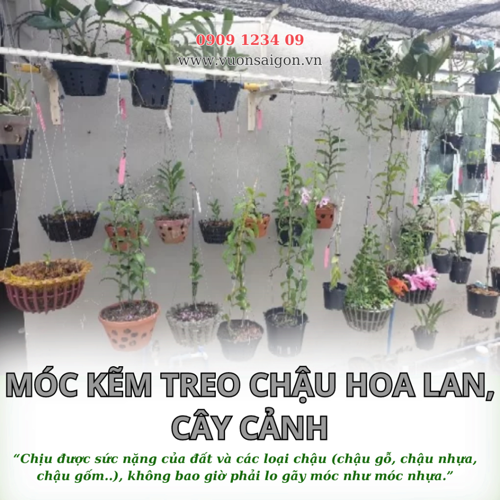 Móc kẽm treo chậu hoa lan, cây cảnh 2