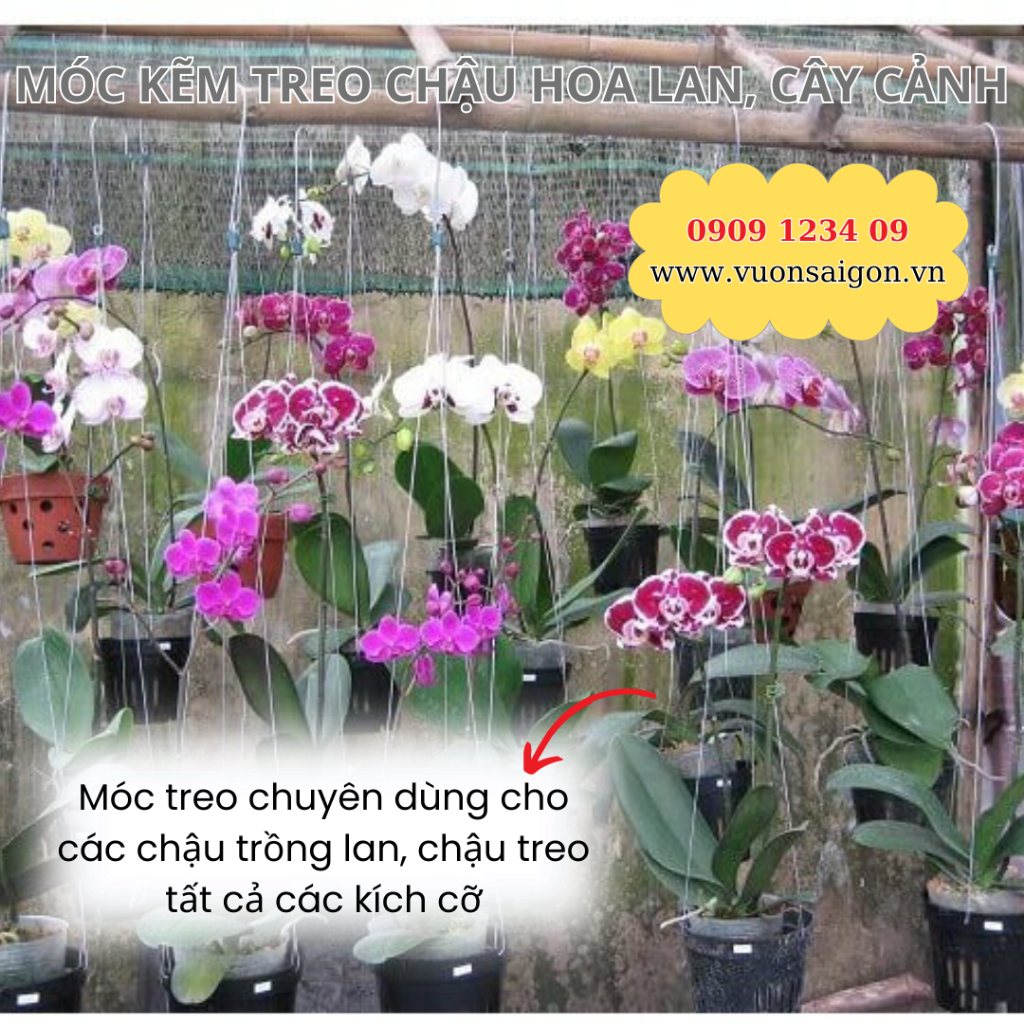 Móc kẽm treo chậu hoa lan, cây cảnh 1
