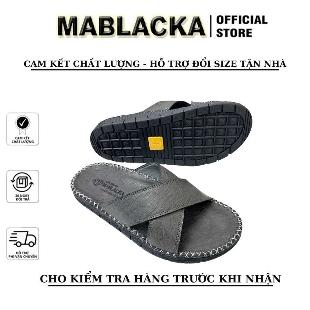 Dép da nam MABLACKA S408 nhìn tổng thể