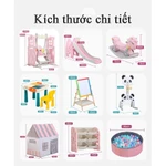 Quây cũi cầu trượt cho bé, Quây bóng gấp gọn, Cầu trượt xích đu đa năng cho bé tích hợp bóng đá bóng rổ nhà phao — ảnh 4