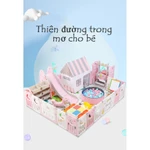 Quây cũi cầu trượt cho bé, Quây bóng gấp gọn, Cầu trượt xích đu đa năng cho bé tích hợp bóng đá bóng rổ nhà phao — ảnh 2