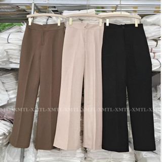 Quần tây ống loe nhẹ nữ, quần ống đứng cạp cao chất tuyết mưa vitex dài 92-94cm – XMTL (mã 965)